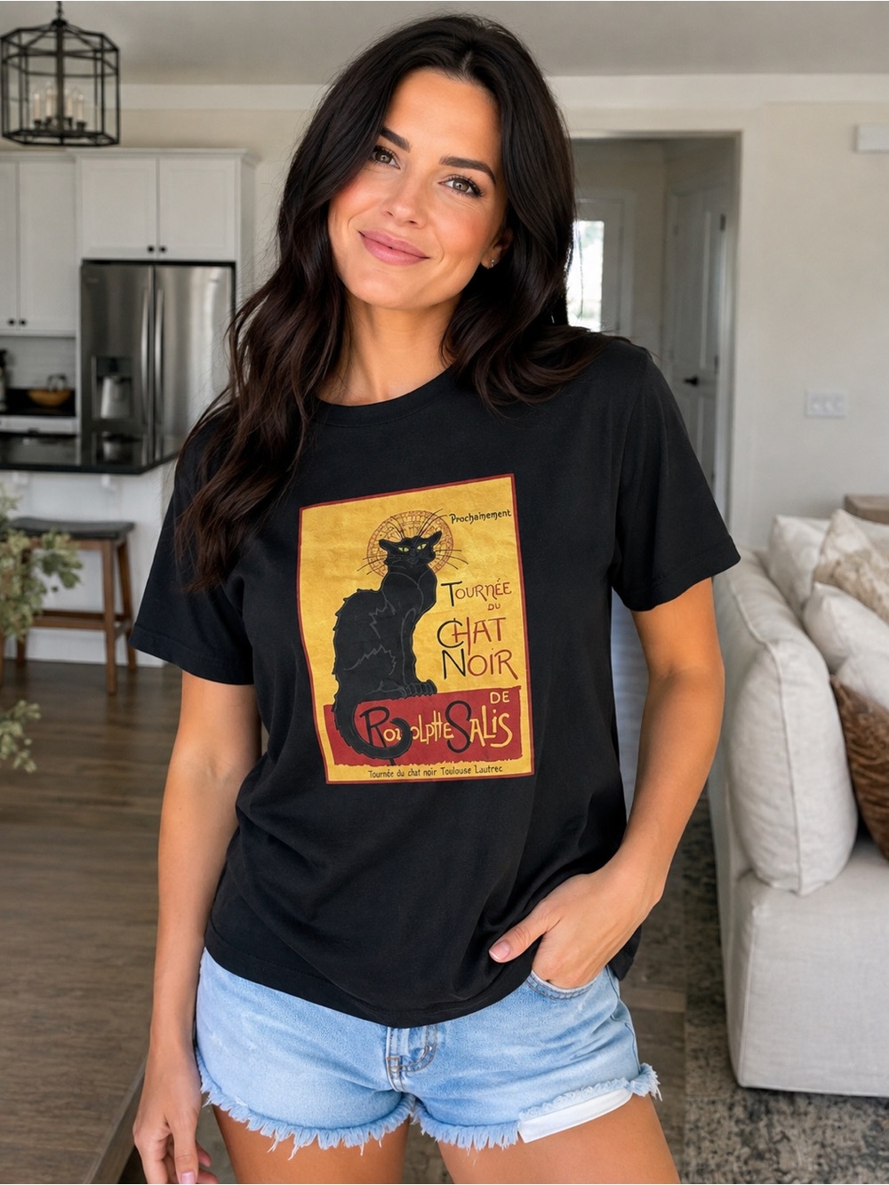 Tournée du Chat Noir de Rodolphe Salis Black Cat Tee Shirt